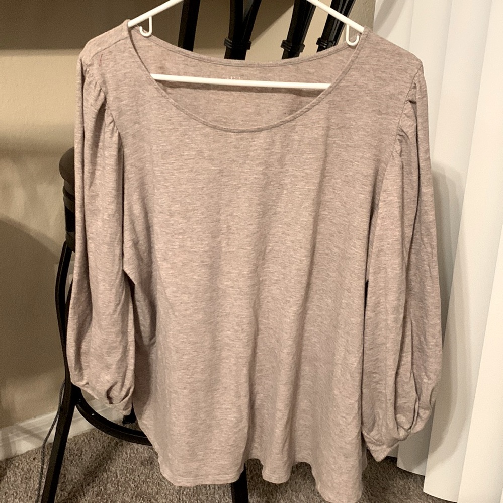 a.n.a top with ruffled sleeves